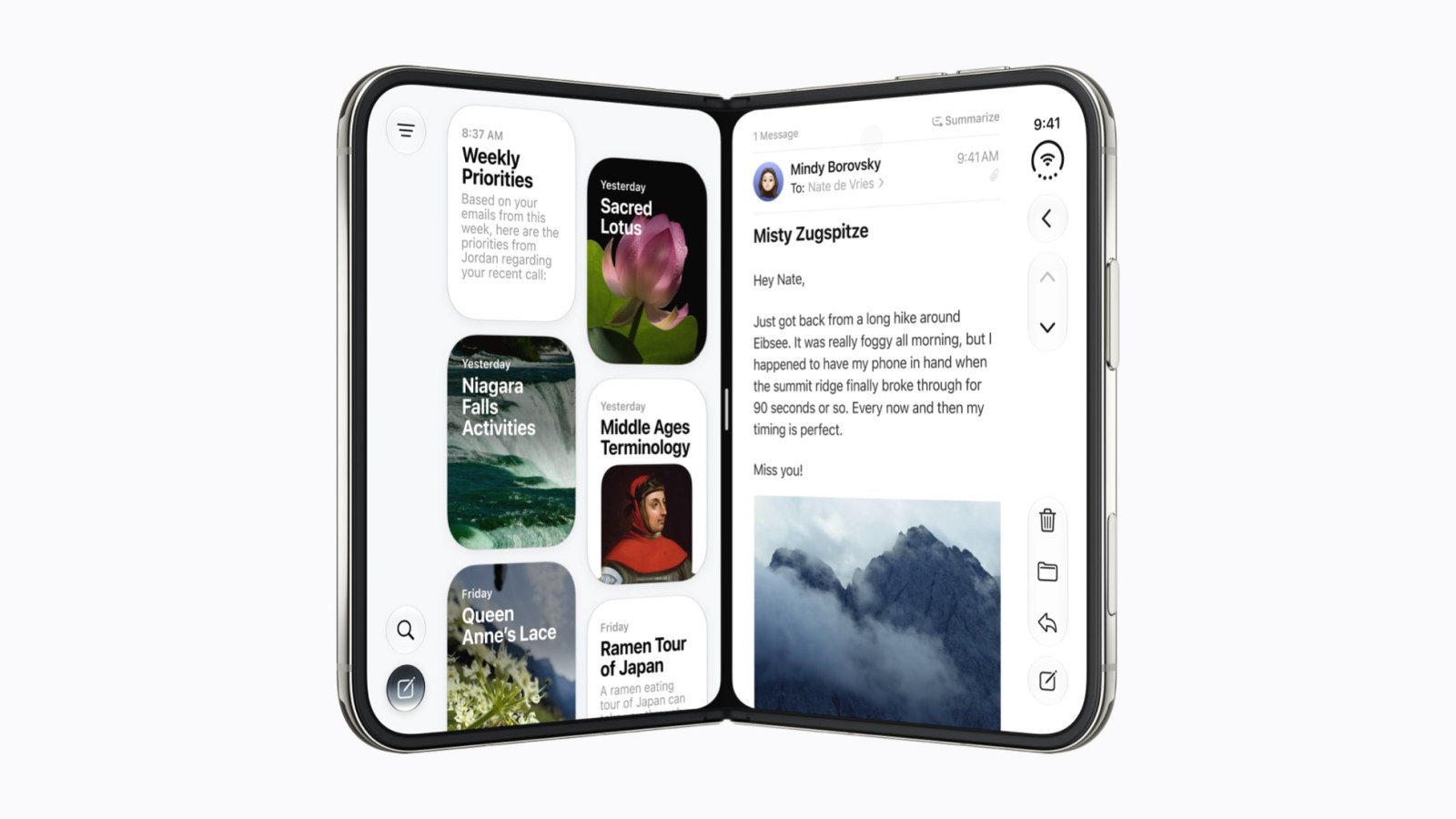 iPhone Duo iç ekranında yan yana iki uygulama