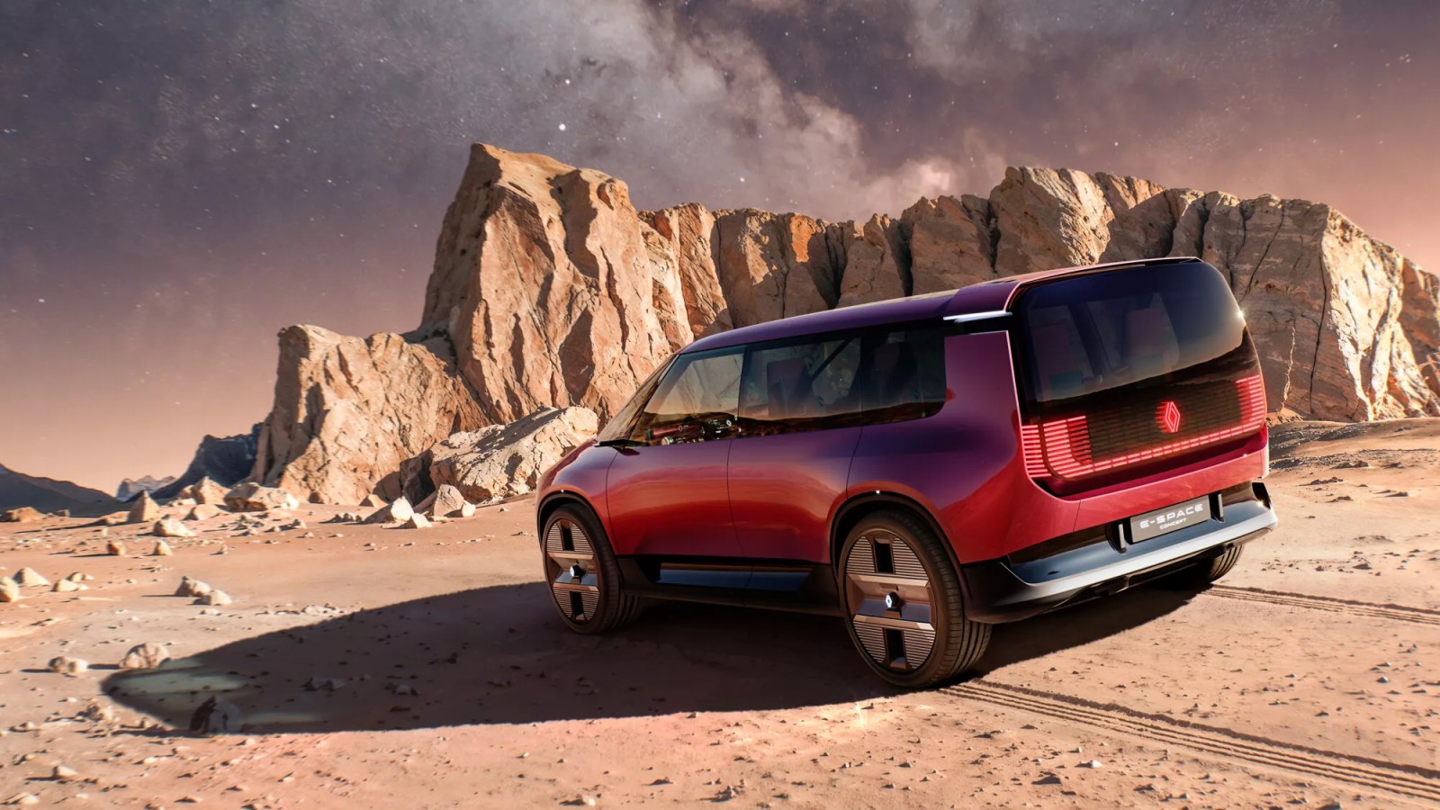 Renault E-Space Concept arkadan üç çeyrek görünüm