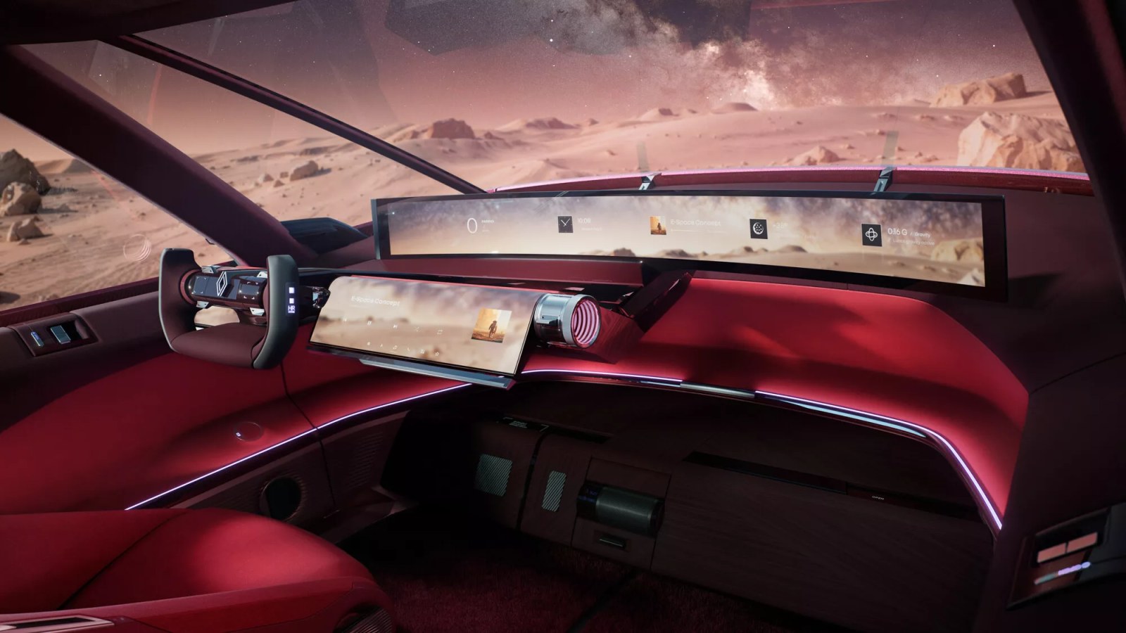 Renault E-Space Concept kokpiti ve geniş ekranı