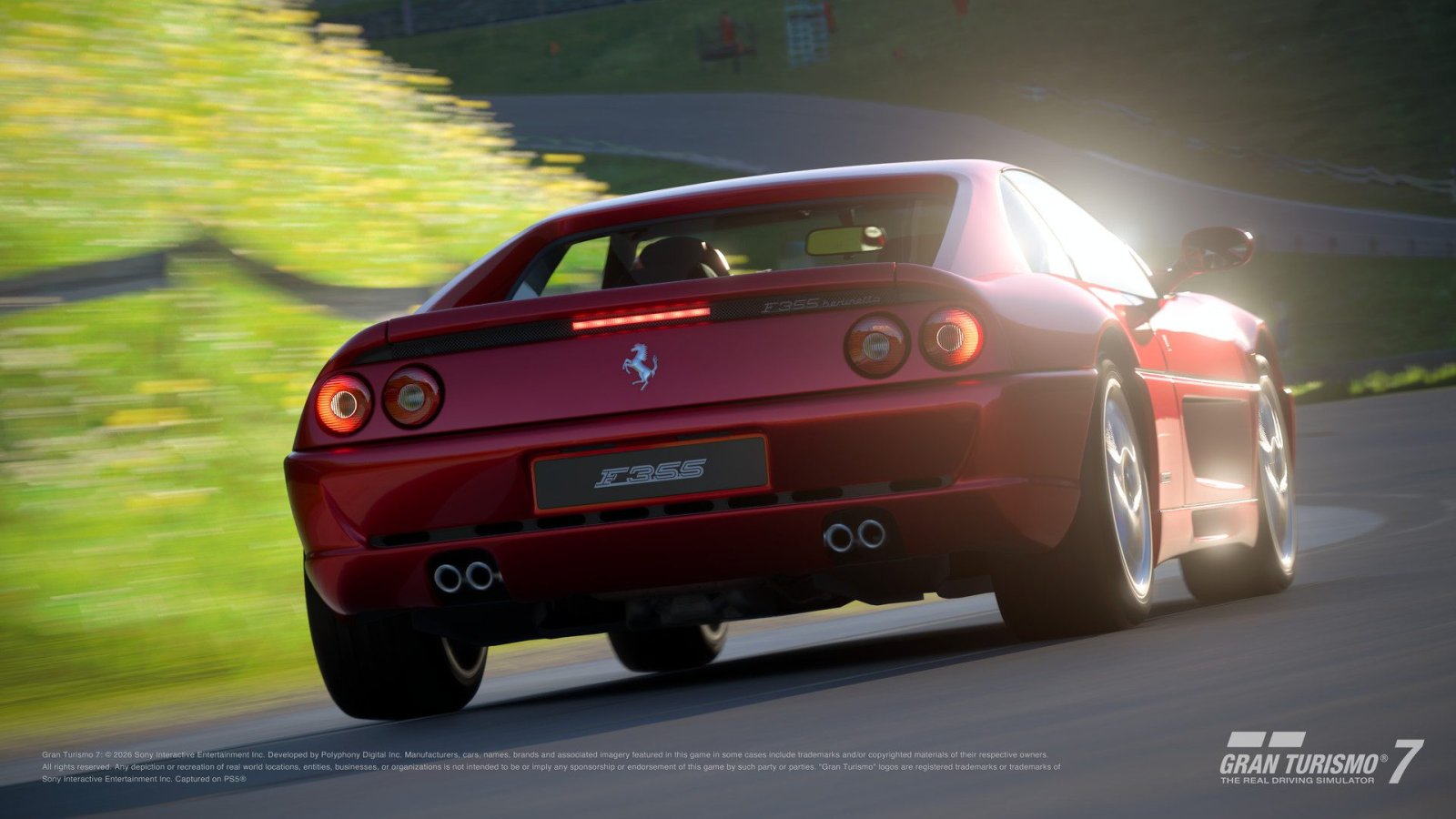 Kırmızı Ferrari F355 arkadan