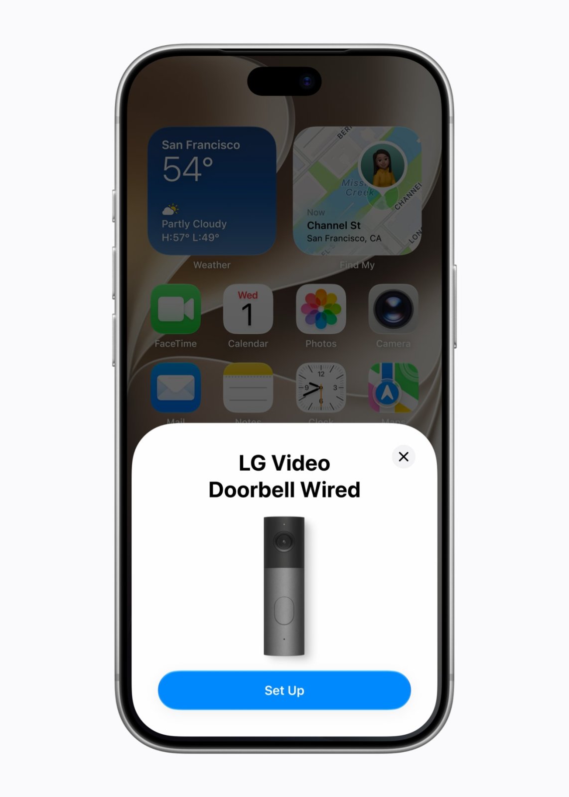 iPhone'da LG Video Doorbell kurulum ekranı
