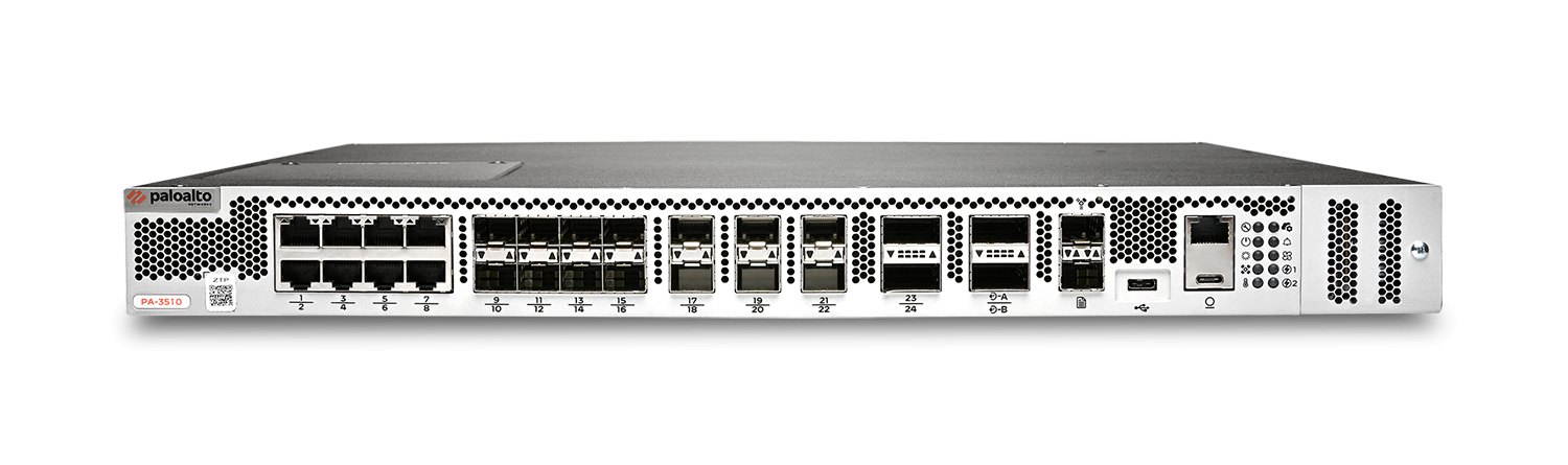 PAN-OS işletim sistemiyle çalışan PA-Series ailesinden PA-3510 güvenlik duvarı.