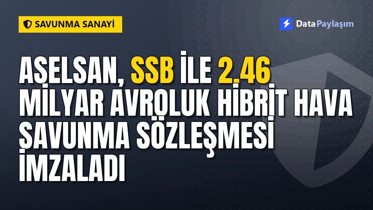 ASELSAN, SSB ile 2,46 milyar avroluk hibrit hava savunma sözleşmesi imzaladı