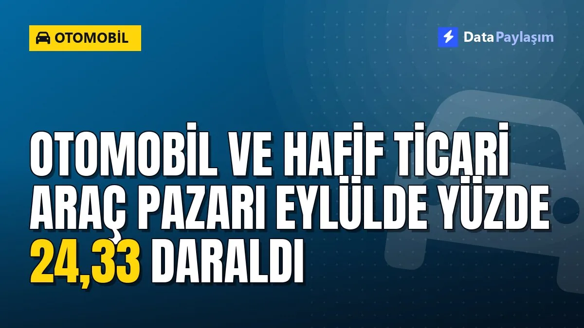 Otomobil ve hafif ticari araç pazarı eylülde yüzde 24,33 daraldı