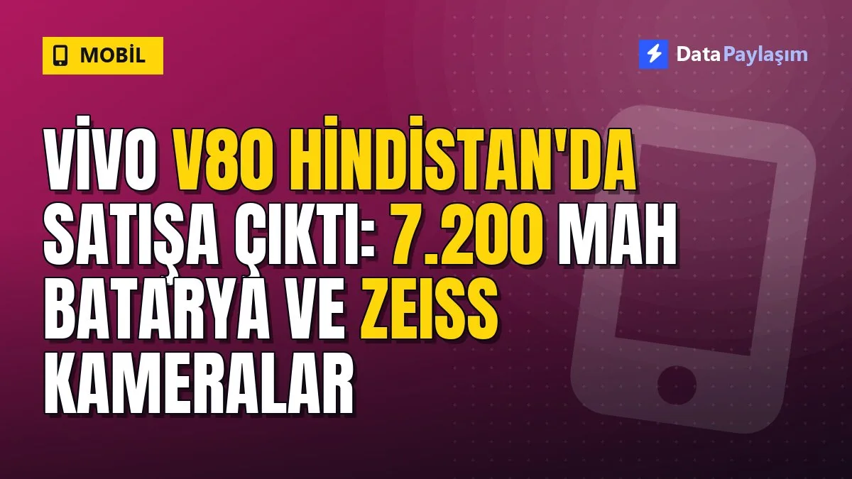 Vivo V80 Hindistan'da satışa çıktı: 7.200 mAh batarya ve ZEISS kameralar