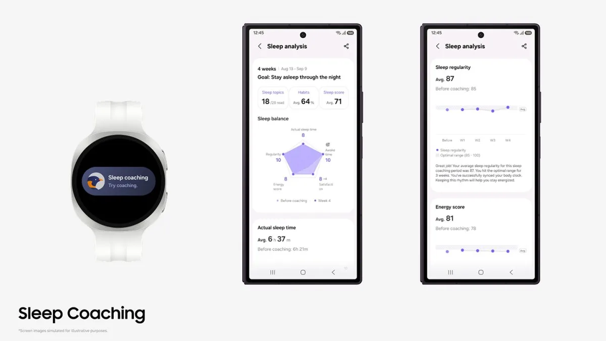 Samsung Health'te uyku koçluğu artık üç günlük veriyle başlatılabiliyor
